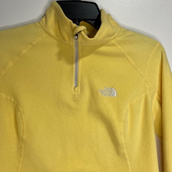 The North Face Fleece Jacket Yellow Long Sleeve Pullover Top Size Small - Picture 7 of 9